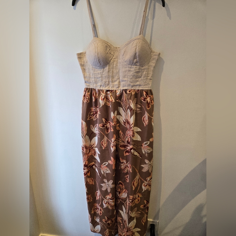 Land of the Free Linen Bodice Jumpsuit Size Large